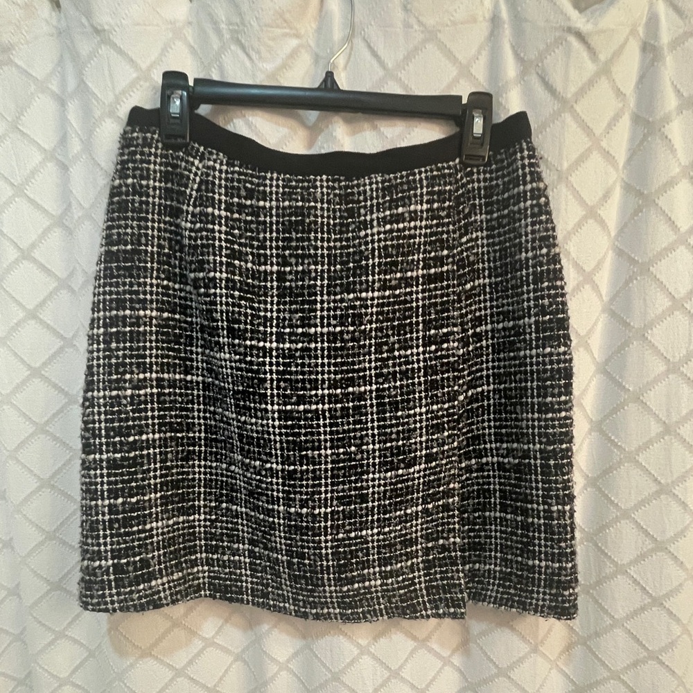 Plaid Mini Skirt Black White size Medium